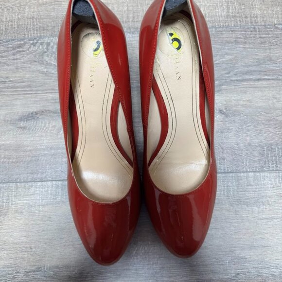Cole Haan Nike Air Red Patent Leather Platform Pumps Women's Size 9 - Picture 2 of 7